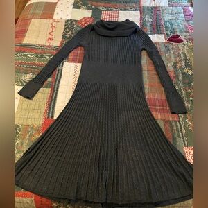 Calvin Klein Charcoal Grey Ribbed Knit Dress